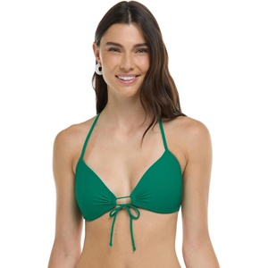 image:imageBody Glove Smoothies Baby Love Solid Molded Cup Triangle Push Up Bikini Top SwimsuitViridian Green