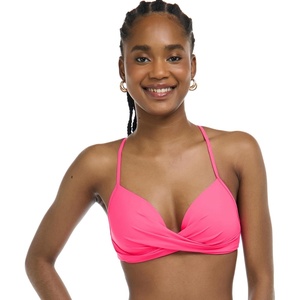 image:imageBody Glove Womens Smoothies Kerry Solid Twist Front Bikini Top Swimsuit with Adjustable 2Way Back DetailBubble Gum