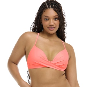 image:imageBody Glove Womens Smoothies Kerry Solid Twist Front Bikini Top Swimsuit with Adjustable 2Way Back DetailCoral