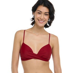 image:imageBody Glove Womens Smoothies Kerry Solid Twist Front Bikini Top Swimsuit with Adjustable 2Way Back DetailCranberry