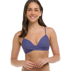 image:imageBody Glove Womens Smoothies Kerry Solid Twist Front Bikini Top Swimsuit with Adjustable 2Way Back DetailIris Blue