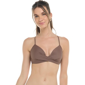 image:imageBody Glove Womens Smoothies Kerry Solid Twist Front Bikini Top Swimsuit with Adjustable 2Way Back DetailLatte