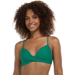 image:imageBody Glove Womens Smoothies Kerry Solid Twist Front Bikini Top Swimsuit with Adjustable 2Way Back DetailViridian Green