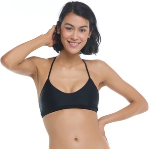 image:imageSmoothies Ruth Solid Fixed Triangle Bikini Top Swimsuit with Adjustable Tie Back DetailBlack