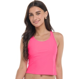 image:imageBody Glove Womens Reva Racerback Sporty Crop Bikini Top Swimsuit with Contour Shelf BraBubble Gum
