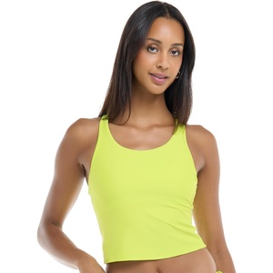 image:imageBody Glove Womens Reva Racerback Sporty Crop Bikini Top Swimsuit with Contour Shelf BraKey Lime