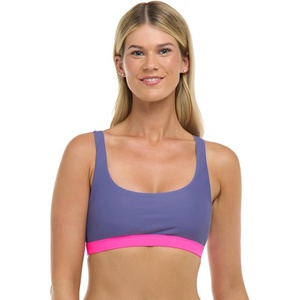 image:imageBody Glove Womens Star Support CrossOver Sports Bra Swimsuit Top with Multi Strap BackIris Blue Colorblock