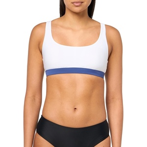 image:imageBody Glove Womens Star Support CrossOver Sports Bra Swimsuit Top with Multi Strap BackWhite Colorblock