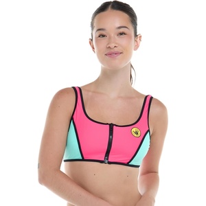 image:imageBody Glove Womens You Spin Me ZipFront Crop Top  Low Back Sporty SilhouetteGroove Bubble Gum