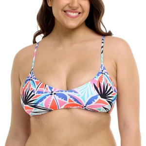image:imageBody Glove Womens Alani Strappy Back Bikini Top SwimsuitMiami Palm Tree Print