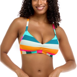 image:imageBody Glove Womens Drew Bikini Top Swimsuit with Adjustable 2Way Back DetailFree Flow Stripe