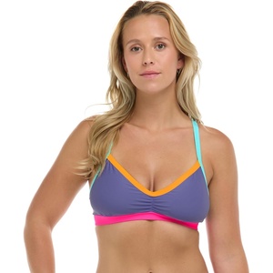 image:imageBody Glove Womens Drew Bikini Top Swimsuit with Adjustable 2Way Back DetailIris Blue Colorblock