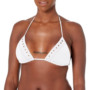 image:imageBody Glove Womens Smoothies DITA Solid Slider Triangle Bikini TopWhite Laser Cut