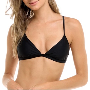 image:imageBody Glove Womens Smoothies Evelyn Solid Fixed Triangle Bikini Top Swimsuit with Adjustable 2Way Back DetailBlack