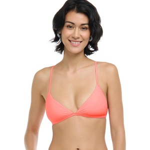 image:imageBody Glove Womens Smoothies Evelyn Solid Fixed Triangle Bikini Top Swimsuit with Adjustable 2Way Back DetailCoral