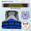 image:imageBody Glove Cove Fishing Vest  Unisex Nylon Fishing Life Jacket with 2 Pockets  USCG and Transport Canada Approved Adult Life Vest for Boating Fishing Kayaking Rafting  GraySapphire  2XL