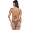 image:imageBody Glove Womens Claire Onepiece Swimsuit  VNeck Ruched Back Adjustable Tie Cheeky CoverageLatte