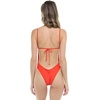 image:imageBody Glove Womens Claire Onepiece Swimsuit  VNeck Ruched Back Adjustable Tie Cheeky CoveragePoppy Red