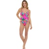 image:imageBody Glove Womens Claire Onepiece Swimsuit  VNeck Ruched Back Adjustable Tie Cheeky CoverageTulum Tropic