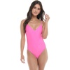 image:imageBody Glove Womens Claire Onepiece Swimsuit  VNeck Ruched Back Adjustable Tie Cheeky CoverageSugar Plum