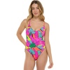 image:imageBody Glove Womens Claire Onepiece Swimsuit  VNeck Ruched Back Adjustable Tie Cheeky CoverageTulum Tropic