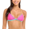 image:imageBody Glove Womens Evelyn Fixed Triangle Halter Bikini Top Swimsuit with 2Way BackBikini TopBubble Gum Colorblock