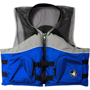 image:imageBody Glove Cove Fishing Vest  Unisex Nylon Fishing Life Jacket with 2 Pockets  USCG and Transport Canada Approved Adult Life Vest for Boating Fishing Kayaking Rafting  GraySapphire  2XL