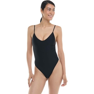 image:imageBody Glove Womens Claire Onepiece Swimsuit  VNeck Ruched Back Adjustable Tie Cheeky CoverageBlack