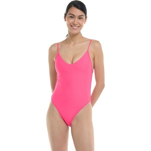 image:imageBody Glove Womens Claire Onepiece Swimsuit  VNeck Ruched Back Adjustable Tie Cheeky CoverageBubble Gum
