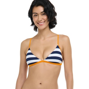 image:imageBody Glove Womens Evelyn Fixed Triangle Halter Bikini Top Swimsuit with 2Way BackBikini TopMaritime Stripe