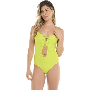 image:imageBody Glove Womens Selena Onepiece Swimsuit  Front Keyhole Adjustable Straps 2Way Tie Medium CoverageKey Lime