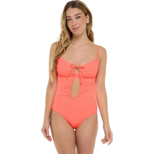 image:imageBody Glove Womens Selena Onepiece Swimsuit  Front Keyhole Adjustable Straps 2Way Tie Medium CoverageSunkissed Ibiza Rib