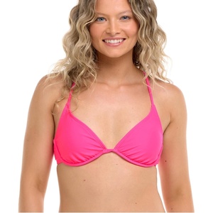 image:imageBody Glove Womens Smoothies Patsy Solid Underwire Bikini Top Swimsuit with Adjustable 2Way Back DetailBubble Gum