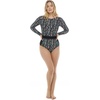 image:imageBody Glove Womens Long Sleeve Paddle One Piece Swimsuit with UPF 50Black Abloom Floral