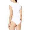 image:imageBody Glove Womens Manny Zip Front CapSleeve One Piece Swimsuit with UPF 50Snow