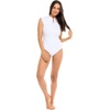 image:imageBody Glove Womens Manny Zip Front CapSleeve One Piece Swimsuit with UPF 50Snow
