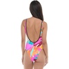 image:imageBody Glove Womens Time After Time Onepiece Swimsuit  Zip Front UBack Shelf Bra Medium CoverageGroove Primal Abstract