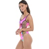 image:imageBody Glove Womens Time After Time Onepiece Swimsuit  Zip Front UBack Shelf Bra Medium CoverageGroove Primal Abstract