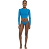 image:imageLet It Be Long Sleeve Crop Top Rashguard with UPF 50Blue Wave