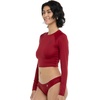 image:imageLet It Be Long Sleeve Crop Top Rashguard with UPF 50Cranberry