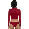 image:imageLet It Be Long Sleeve Crop Top Rashguard with UPF 50Cranberry