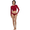 image:imageLet It Be Long Sleeve Crop Top Rashguard with UPF 50Cranberry