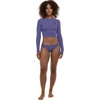 image:imageLet It Be Long Sleeve Crop Top Rashguard with UPF 50Iris Blue