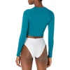 image:imageLet It Be Long Sleeve Crop Top Rashguard with UPF 50Kingfisher