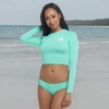 image:imageLet It Be Long Sleeve Crop Top Rashguard with UPF 50Sea Mist