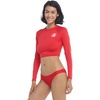 image:imageLet It Be Long Sleeve Crop Top Rashguard with UPF 50True Red