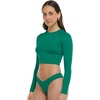 image:imageLet It Be Long Sleeve Crop Top Rashguard with UPF 50Viridian Green