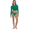 image:imageLet It Be Long Sleeve Crop Top Rashguard with UPF 50Viridian Green