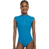 image:imageBody Glove Womens Manny Zip Front CapSleeve One Piece Swimsuit with UPF 50Blue Wave