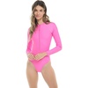 image:imageBody Glove Womens Sloane Onepiece Swimsuit  Contour Shelf Bra Raglan Long Sleeves Zip Front UPF 50 Medium CoverageSugar Plum